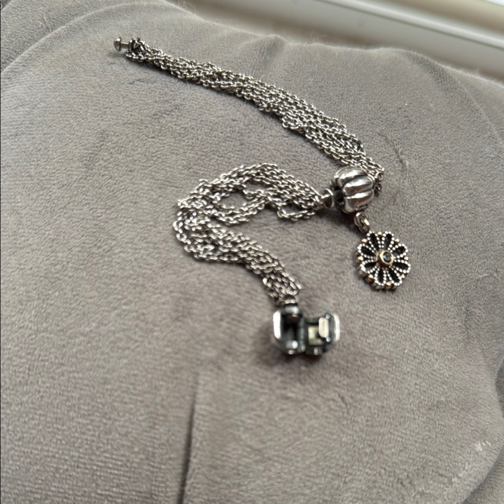 Pandora Multi Strand Silver Chain Charm Bracelet - Picture 2 of 4
